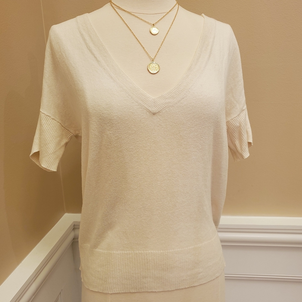 Cashmere Blend Saks 5th Ave Ivory Sweater S